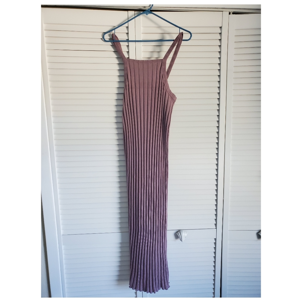 Zara Dusty Purple Ribbed Dress